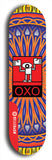 North American maple skateboard deck designed by underground artist BellyRash -- available in widths between 7.5 to 8.5 inches in both mellow concave and steep concave shapes. Artwork: street art and abstract with OXO skateboard logo