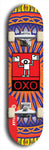 North American maple skateboard deck designed by underground artist BellyRash -- available in widths between 7.5 to 8.5 inches in both mellow concave and steep concave shapes. Artwork: street art and abstract with OXO skateboard logo