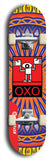 North American maple skateboard deck designed by underground artist BellyRash -- available in widths between 7.5 to 8.5 inches in both mellow concave and steep concave shapes. Artwork: street art and abstract with OXO skateboard logo