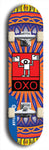 North American maple skateboard deck designed by underground artist BellyRash -- available in widths between 7.5 to 8.5 inches in both mellow concave and steep concave shapes. Artwork: street art and abstract with OXO skateboard logo