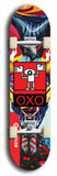 North American maple skateboard deck designed by underground artist BellyRash -- available in widths between 7.5 to 8.5 inches in both mellow concave and steep concave shapes. Artwork: street art and abstract with OXO skateboard logo