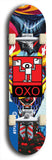 North American maple skateboard deck designed by underground artist BellyRash -- available in widths between 7.5 to 8.5 inches in both mellow concave and steep concave shapes. Artwork: street art and abstract with OXO skateboard logo