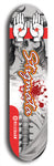 North American maple skateboard deck designed by underground artist BellyRash -- available in widths between 7.5 to 8.5 inches in both mellow concave and steep concave shapes, featuring the BellyRash Stigmata logo