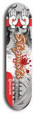 North American maple skateboard deck designed by underground artist BellyRash -- available in widths between 7.5 to 8.5 inches in both mellow concave and steep concave shapes, featuring the BellyRash Stigmata logo