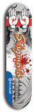 North American maple skateboard deck designed by underground artist BellyRash -- available in widths between 7.5 to 8.5 inches in both mellow concave and steep concave shapes, featuring the BellyRash Stigmata logo