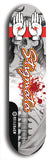 North American maple skateboard deck designed by underground artist BellyRash -- available in widths between 7.5 to 8.5 inches in both mellow concave and steep concave shapes, featuring the BellyRash Stigmata logo