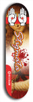North American maple skateboard deck designed by underground artist BellyRash -- available in widths between 7.5 to 8.5 inches in both mellow concave and steep concave shapes, featuring the BellyRash Stigmata logo.