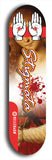 North American maple skateboard deck designed by underground artist BellyRash -- available in widths between 7.5 to 8.5 inches in both mellow concave and steep concave shapes, featuring the BellyRash Stigmata logo.