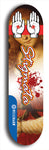 North American maple skateboard deck designed by underground artist BellyRash -- available in widths between 7.5 to 8.5 inches in both mellow concave and steep concave shapes, featuring the BellyRash Stigmata logo