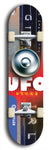 North American maple skateboard deck designed by underground artist BellyRash -- available in widths between 7.5 to 8.5 inches in both mellow concave and steep concave shapes. Artwork: UFO logo.