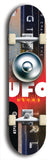 North American maple skateboard deck designed by underground artist BellyRash -- available in widths between 7.5 to 8.5 inches in both mellow concave and steep concave shapes. Artwork: UFO logo.