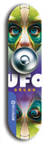 North American maple skateboard deck designed by underground artist BellyRash -- available in widths between 7.5 to 8.5 inches in both mellow concave and steep concave shapes. Artwork: UFO logo.