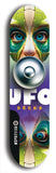 North American maple skateboard deck designed by underground artist BellyRash -- available in widths between 7.5 to 8.5 inches in both mellow concave and steep concave shapes. Artwork: UFO logo.