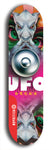 North American maple skateboard deck designed by underground artist BellyRash -- available in widths between 7.5 to 8.5 inches in both mellow concave and steep concave shapes. Artwork: UFO logo.