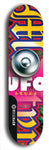 North American maple skateboard deck designed by underground artist BellyRash -- available in widths between 7.5 to 8.5 inches in both mellow concave and steep concave shapes. Artwork: UFO logo.