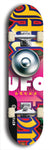 North American maple skateboard deck designed by underground artist BellyRash -- available in widths between 7.5 to 8.5 inches in both mellow concave and steep concave shapes. Artwork: UFO logo.