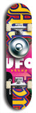 North American maple skateboard deck designed by underground artist BellyRash -- available in widths between 7.5 to 8.5 inches in both mellow concave and steep concave shapes. Artwork: UFO logo.