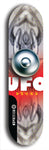 North American maple skateboard deck designed by underground artist BellyRash -- available in widths between 7.5 to 8.5 inches in both mellow concave and steep concave shapes. Artwork: UFO logo.