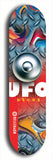 North American maple skateboard deck designed by underground artist BellyRash -- available in widths between 7.5 to 8.5 inches in both mellow concave and steep concave shapes. Artwork: UFO logo.