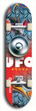 North American maple skateboard deck designed by underground artist BellyRash -- available in widths between 7.5 to 8.5 inches in both mellow concave and steep concave shapes. Artwork: UFO logo.