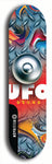 North American maple skateboard deck designed by underground artist BellyRash -- available in widths between 7.5 to 8.5 inches in both mellow concave and steep concave shapes. Artwork: UFO logo.