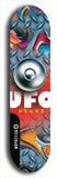 North American maple skateboard deck designed by underground artist BellyRash -- available in widths between 7.5 to 8.5 inches in both mellow concave and steep concave shapes. Artwork: UFO logo.