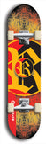 North American maple skateboard deck designed by underground artist BellyRash -- available in widths between 7.5 to 8.5 inches in both mellow concave and steep concave shapes. Artwork: street art and street artist and R skateboard logo