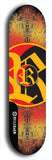 North American maple skateboard deck designed by underground artist BellyRash -- available in widths between 7.5 to 8.5 inches in both mellow concave and steep concave shapes. Artwork: street art and street artist and R skateboard logo