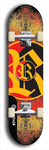 North American maple skateboard deck designed by underground artist BellyRash -- available in widths between 7.5 to 8.5 inches in both mellow concave and steep concave shapes. Artwork: street art and street artist and R skateboard logo