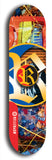 North American maple skateboard deck designed by underground artist BellyRash -- available in widths between 7.5 to 8.5 inches in both mellow concave and steep concave shapes. Artwork: street art and street artist and R skateboard logo