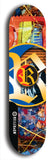 North American maple skateboard deck designed by underground artist BellyRash -- available in widths between 7.5 to 8.5 inches in both mellow concave and steep concave shapes. Artwork: street art and street artist and R skateboard logo