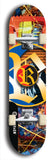 North American maple skateboard deck designed by underground artist BellyRash -- available in widths between 7.5 to 8.5 inches in both mellow concave and steep concave shapes. Artwork: street art and street artist and R skateboard logo