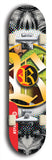 North American maple skateboard deck designed by underground artist BellyRash -- available in widths between 7.5 to 8.5 inches in both mellow concave and steep concave shapes. Artwork: street art and street artist and R skateboard logo