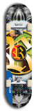 North American maple skateboard deck designed by underground artist BellyRash -- available in widths between 7.5 to 8.5 inches in both mellow concave and steep concave shapes. Artwork: street art and street artist and R skateboard logo