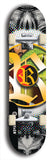 North American maple skateboard deck designed by underground artist BellyRash -- available in widths between 7.5 to 8.5 inches in both mellow concave and steep concave shapes. Artwork: street art and street artist and R skateboard logo