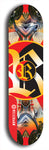 North American maple skateboard deck designed by underground artist BellyRash -- available in widths between 7.5 to 8.5 inches in both mellow concave and steep concave shapes. Artwork: street art and street artist and R skateboard logo