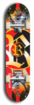 North American maple skateboard deck designed by underground artist BellyRash -- available in widths between 7.5 to 8.5 inches in both mellow concave and steep concave shapes. Artwork: street art and street artist and R skateboard logo