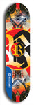 North American maple skateboard deck designed by underground artist BellyRash -- available in widths between 7.5 to 8.5 inches in both mellow concave and steep concave shapes. Artwork: street art and street artist and R skateboard logo