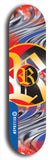 North American maple skateboard deck designed by underground artist BellyRash -- available in widths between 7.5 to 8.5 inches in both mellow concave and steep concave shapes. Artwork: street art and street artist and R skateboard logo