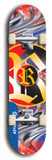 North American maple skateboard deck designed by underground artist BellyRash -- available in widths between 7.5 to 8.5 inches in both mellow concave and steep concave shapes. Artwork: street art and street artist and R skateboard logo