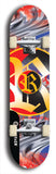 North American maple skateboard deck designed by underground artist BellyRash -- available in widths between 7.5 to 8.5 inches in both mellow concave and steep concave shapes. Artwork: street art and street artist and R skateboard logo