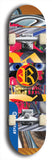 North American maple skateboard deck designed by underground artist BellyRash -- available in widths between 7.5 to 8.5 inches in both mellow concave and steep concave shapes. Artwork: street art and street artist and R skateboard logo