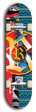 North American maple skateboard deck designed by underground artist BellyRash -- available in widths between 7.5 to 8.5 inches in both mellow concave and steep concave shapes. Artwork: street art and street artist and R skateboard logo