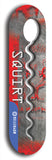 North American maple skateboard deck designed by underground artist BellyRash -- available in widths between 7.5 to 8.5 inches in both mellow concave and steep concave shapes. Artwork: street art and street artist and Squirt skateboard brand logo