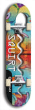 North American maple skateboard deck designed by underground artist BellyRash -- available in widths between 7.5 to 8.5 inches in both mellow concave and steep concave shapes. Artwork: street art and street artist and Squirt skateboard brand logo