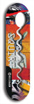 North American maple skateboard deck designed by underground artist BellyRash -- available in widths between 7.5 to 8.5 inches in both mellow concave and steep concave shapes. Artwork: street art and street artist and Squirt skateboard brand logo