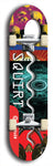North American maple skateboard deck designed by underground artist BellyRash -- available in widths between 7.5 to 8.5 inches in both mellow concave and steep concave shapes. Artwork: street art and street artist and Squirt skateboard brand logo
