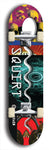 North American maple skateboard deck designed by underground artist BellyRash -- available in widths between 7.5 to 8.5 inches in both mellow concave and steep concave shapes. Artwork: street art and street artist and Squirt skateboard brand logo