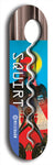 North American maple skateboard deck designed by underground artist BellyRash -- available in widths between 7.5 to 8.5 inches in both mellow concave and steep concave shapes. Artwork: street art and street artist and Squirt skateboard brand logo