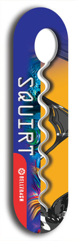 North American maple skateboard deck designed by underground artist BellyRash -- available in widths between 7.5 to 8.5 inches in both mellow concave and steep concave shapes. Artwork: street art and street artist and Squirt skateboard brand logo